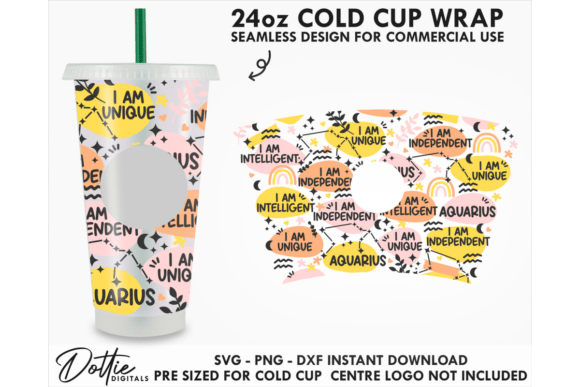 Aquarius Star Sign Cold Cup SVG 24oz Review