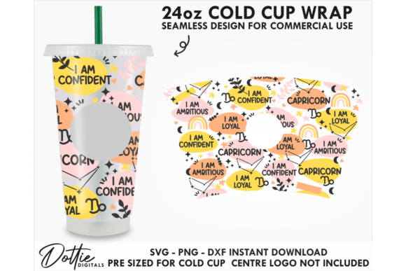 Capricorn Star Sign Cold Cup SVG 24oz Review