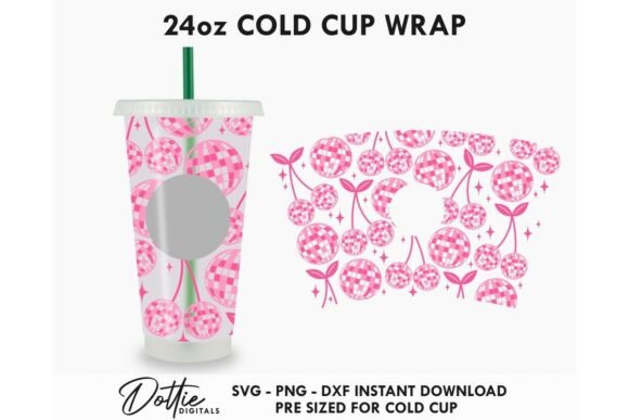 Cherry Disco Balls Cold Cup SVG
