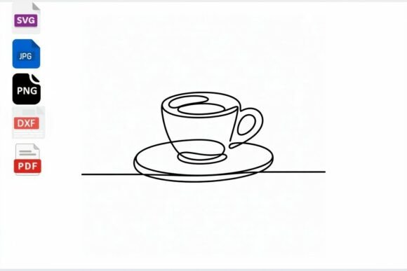 Continuous Line Coffee Cup SVG