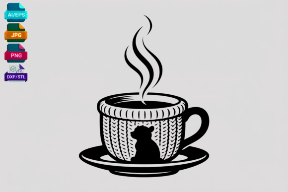 Cute Bear Coffee Cup SVG Design