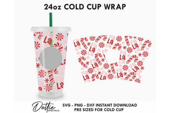 Fa La La Christmas Cold Cup SVG