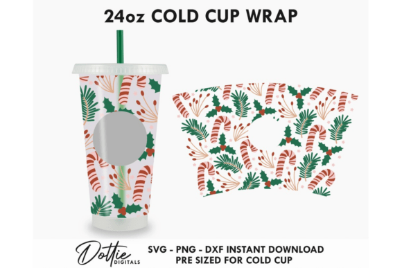 Festive Christmas Cold Cup SVG 24oz