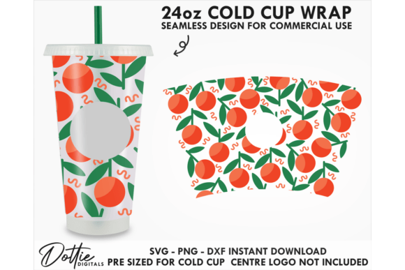Oranges Fruit Cold Cup SVG 24oz