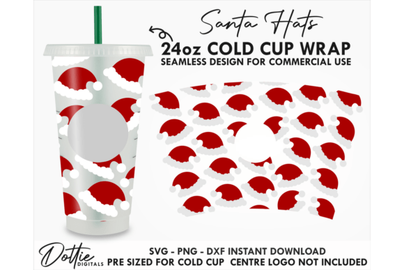 Santa Hats Cold Cup SVG