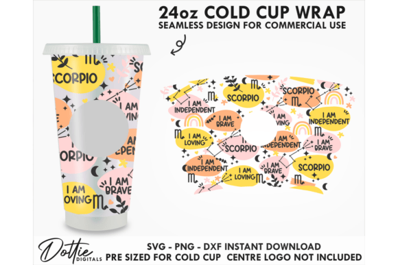 Scorpio Star Sign Cold Cup SVG 24oz