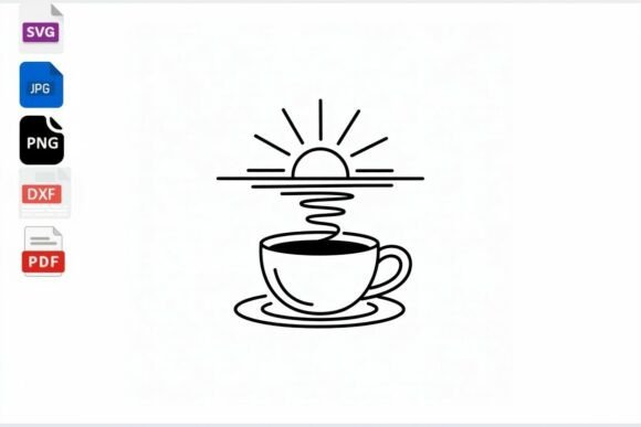 Sunrise Coffee Cup SVG Morning Drink