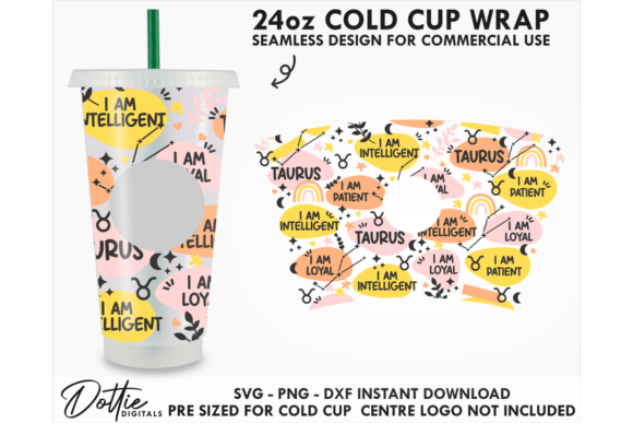 Taurus Star Sign Cold Cup SVG 24oz